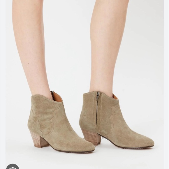 Isabel Marant Etoile Block Heel Suede Dicker Boots Size EU38 - Picture 1 of 8